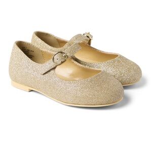 Janie and Jack Shimmering Gold Mary Jane Shoes